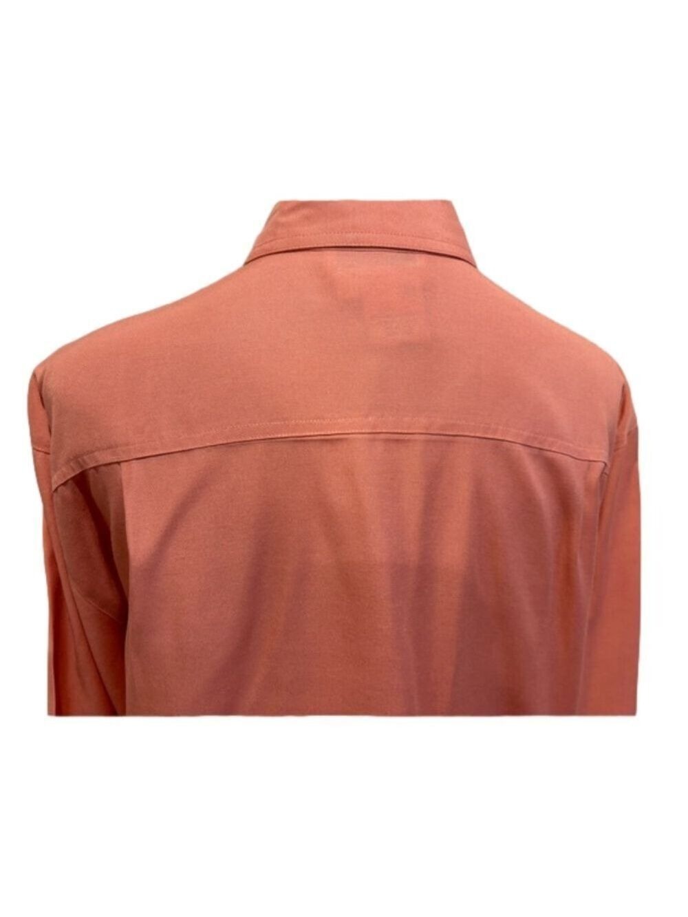 90s SAFARI STYLE BLOUSE LONG SLEEVE CLASSIC & CASUAL BUTTON DOWN PEACH 14 - Picture 9 of 15